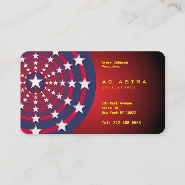 Ad Astra Standard, Carte de visite 3,5 pouces x 2, (Devant)