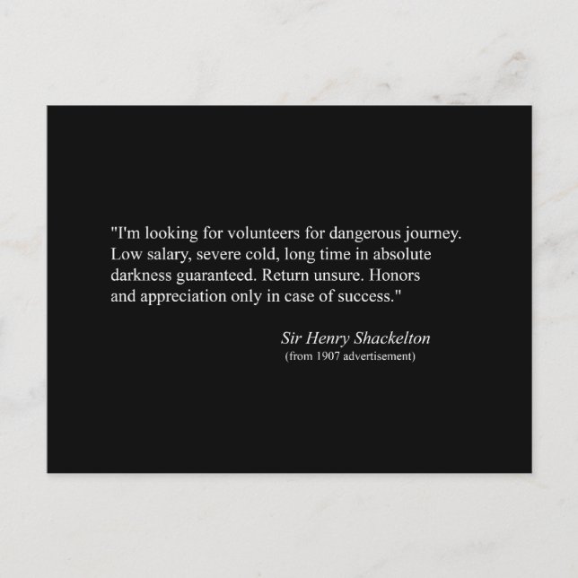 Ad for 1907 Shackelton NIMROD Expedition Postcard (Front)