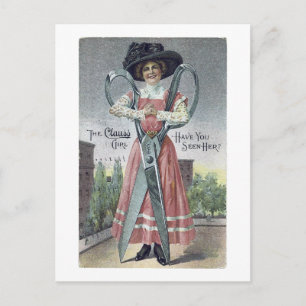 Ad Label The Clauss Girl Victorian Postcard