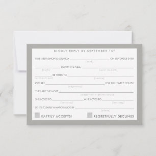 AD LIB RSVP REPLY fun simple bold minimal grey