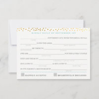 AD LIB RSVP RÉPONDRE fun rustique confetti menthe 