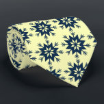 Ad Man Arrow-flake Snowflake Lemon Two-sided Tie<br><div class="desc">Lemon yellow and Navy Blue colorway. This tie is inspired by advertising art of the fifties. This graphical snowflake is navy shown here on a pale yellow background. (All background colours are customizable.) Fun tie for that conservative male with a sense of humour & a passion for life, especially for...</div>