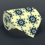Ad Man Arrow-flake Snowflake Lemon Two-sided Tie<br><div class="desc">Lemon yellow and Navy Blue colorway. This tie is inspired by advertising art of the fifties. This graphical snowflake is navy shown here on a pale yellow background. (All background colours are customizable.) Fun tie for that conservative male with a sense of humour & a passion for life, especially for...</div>