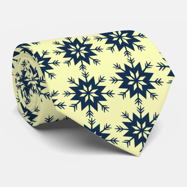 Ad Man Arrow-flake Snowflake Lemon Two-sided Tie (Rolled)