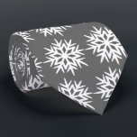 Ad Man Snowflake Foulard Charcoal Grey Two-sided Tie<br><div class="desc">Charcoal grey and white colorway. This tie is inspired by advertising art of the fifties. This graphical snowflake is white shown here on a charcoal grey background. (All background colours are customizable.) Fun tie for that conservative male with a sense of humour & a passion for life, especially for the...</div>