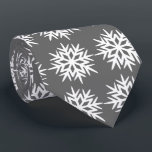 Ad Man Snowflake Foulard Charcoal Grey Two-sided Tie<br><div class="desc">Charcoal grey and white colorway. This tie is inspired by advertising art of the fifties. This graphical snowflake is white shown here on a charcoal grey background. (All background colours are customizable.) Fun tie for that conservative male with a sense of humour & a passion for life, especially for the...</div>