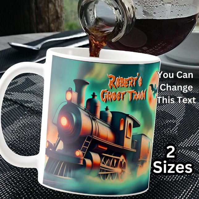 Ad Name, Ghost Train Halloween Misty Steam Train  Coffee Mug (Creator Uploaded)