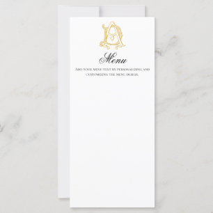 AD ou DA monogramme antique carte vintage or