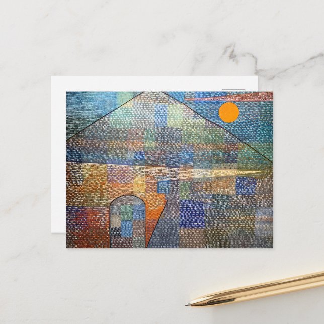 Ad Parnassum by Paul Klee, Abstract Art Postcard (Front/Back In Situ)