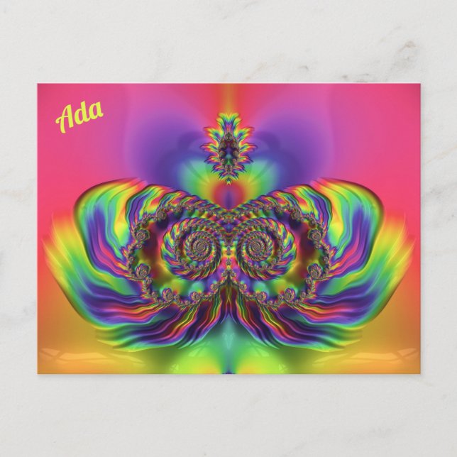 ADA ~ 3D Design Pattern ~ Multi Colors Postcard (Front)