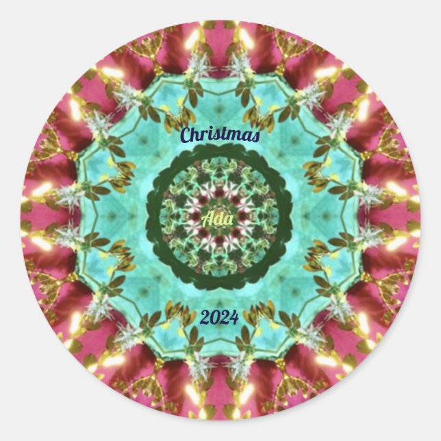 ADA ~ CHRISTMAS 2024 ~ WOW! Red Green Gold Classic Round Sticker (Front)