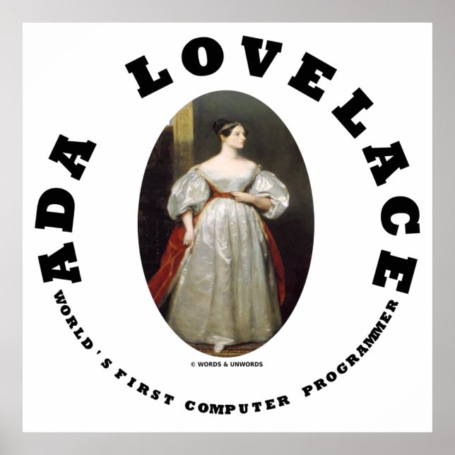 Ada Lovelace World's First Computer Programmer Poster (Front)