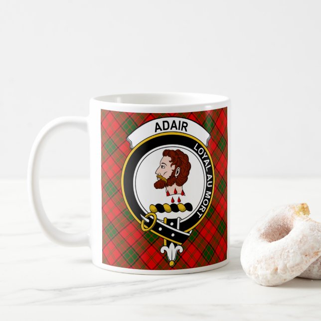 Adair Clan Badge Coffee Mug - Size 11oz (With Donut)