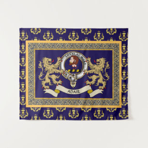 Adair Clan Badge Personalized Blue Tapestry