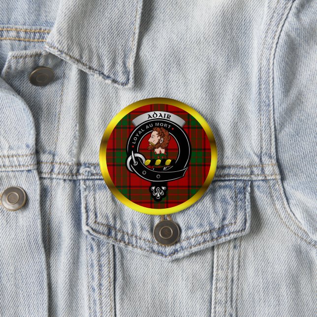 Adair Clan Badge & Tartan Buttons (In Situ)