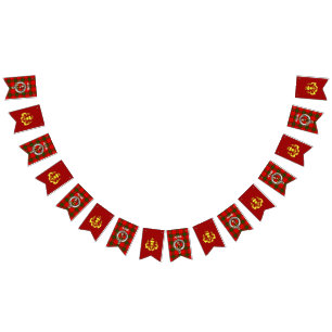 Adair Clan Badge/Tartan & Gold Crowned Thistle Bunting Flags