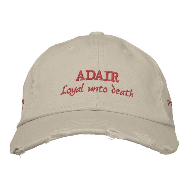 Adair Clan Motto Personalized Embroidered Hat (Front)