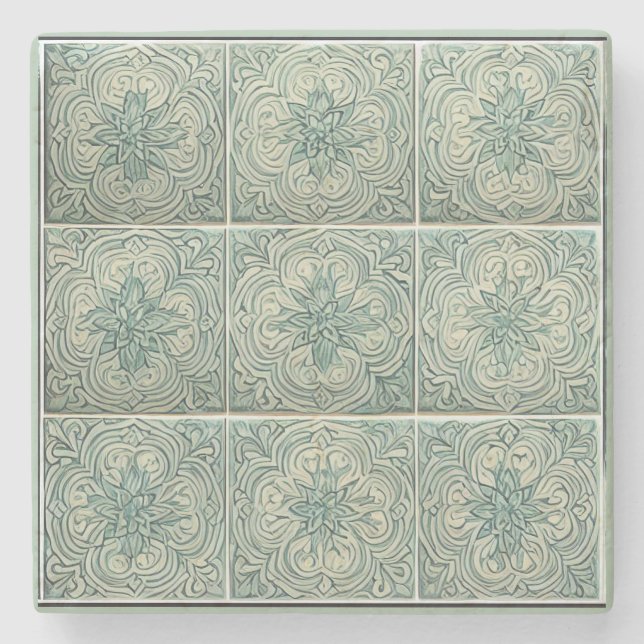 Adalusian traditional ceramic art no 1 stone coaster (Front)