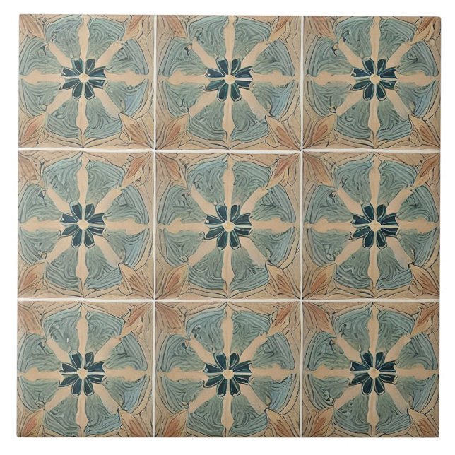 Adalusian traditional ceramic art no 6 tile (Front)