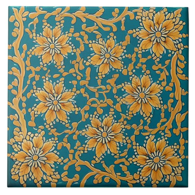 Adalusian traditional ceramic art no 7 tile (Front)