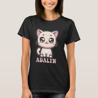 Adalyn Cute Kitty Cat Design for Girls Name Adalyn T-Shirt