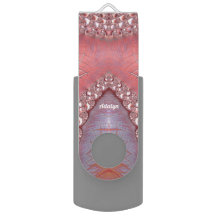 ADALYN ~ Motif Abstrait Rose Blanc Gris ~ Clé USB