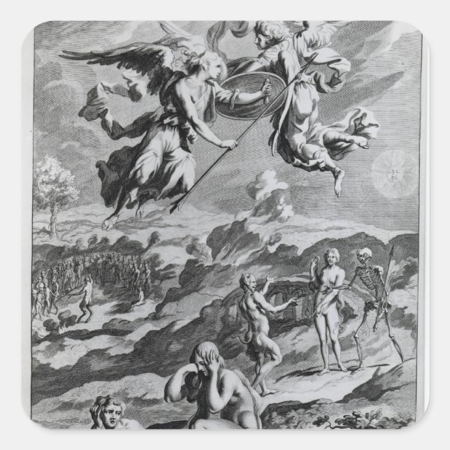 Adam and Eve after the Fall Square Sticker (Front)