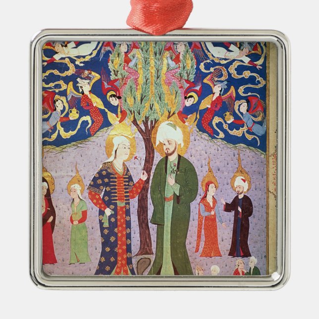 Adam and Eve and their Thirteen Twins Metal Ornament (Front)