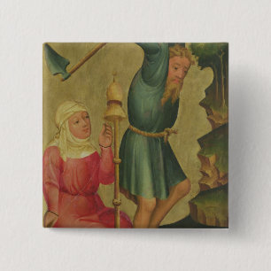 Adam and Eve at Work 2 Inch Square Button
