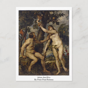Adam And Eve By Peter Paul Rubens Postcard