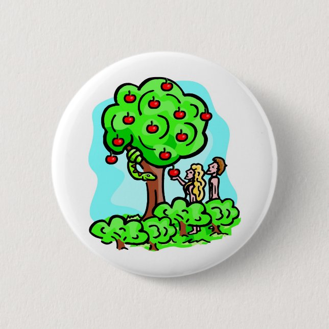 Adam and Eve Christian artwork 2 Inch Round Button (Front)