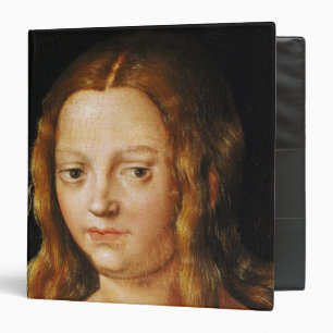 Adam and Eve, detail of Eve's head Binder