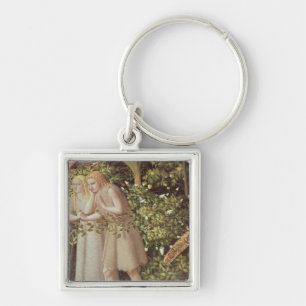 Adam and Eve Expelled from Paradise Keychain