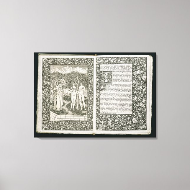 Adam and Eve, from 'The Kelmscott Chaucer', publis Canvas Print (Front)