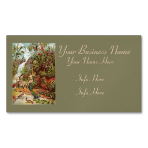 Adam And Eve In The Garden Magnetic Business Card