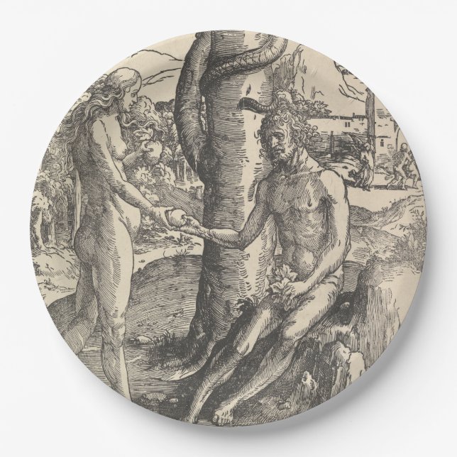 Adam and Eve: The Fall of Man (Lucas van Leyden) Paper Plate (Front)