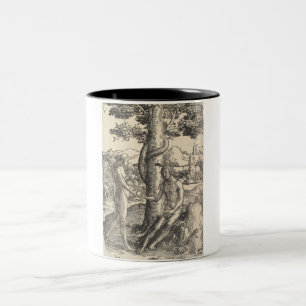Adam and Eve: The Fall of Man (Lucas van Leyden) Two-Tone Coffee Mug