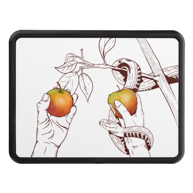 Adam and Eve with the snake Trailer Hitch Cover (Front)