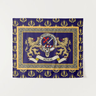 Adam Clan Badge Personalized Blue Tapestry