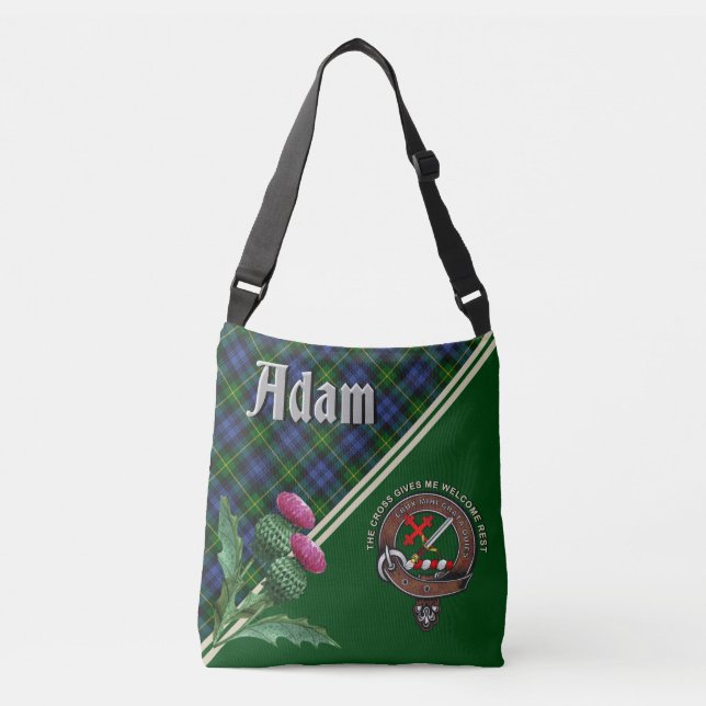 Adam Clan Badge & Tartan  Crossbody Bag (Front)
