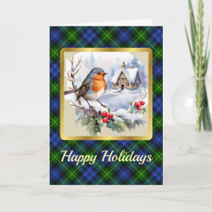 Adam Crest & Tartan w/Robin Personalized Xmas Card