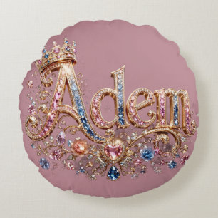 Adam Crown Decorative Wall Clock Round Pillow
