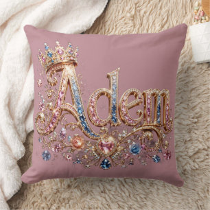 Adam Crown Decorative Wall Clock Throw Pillow