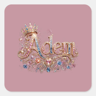 Adam Crown Design Square Sticker