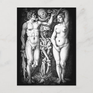 Adam et Eve carte postale originale