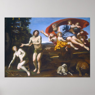 Adam et Eve - Domenichino Poster des Beaux-Arts