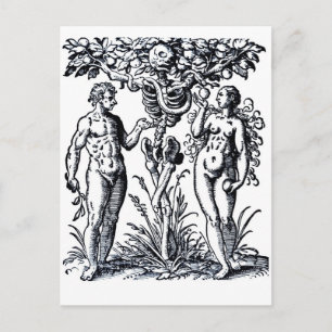 Adam et Eve et l'arbre du savoir Carte postale