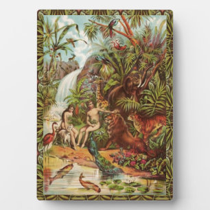 Adam Et Eve Sur La Plaque Du Jardin
