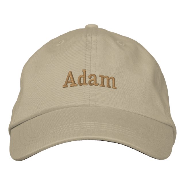 "Adam" His Name Embroidered, Embroidered Hat (Front)