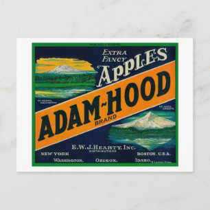Adam-Hood Apple Crate LabelHood River, OR Postcard